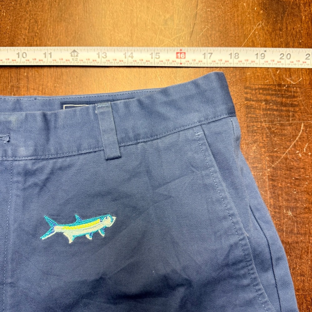 Vineyard Vines Shorts Mens 35 Blue Marlin Fish Embroidered Cotton Twill nautical - Picture 6 of 7